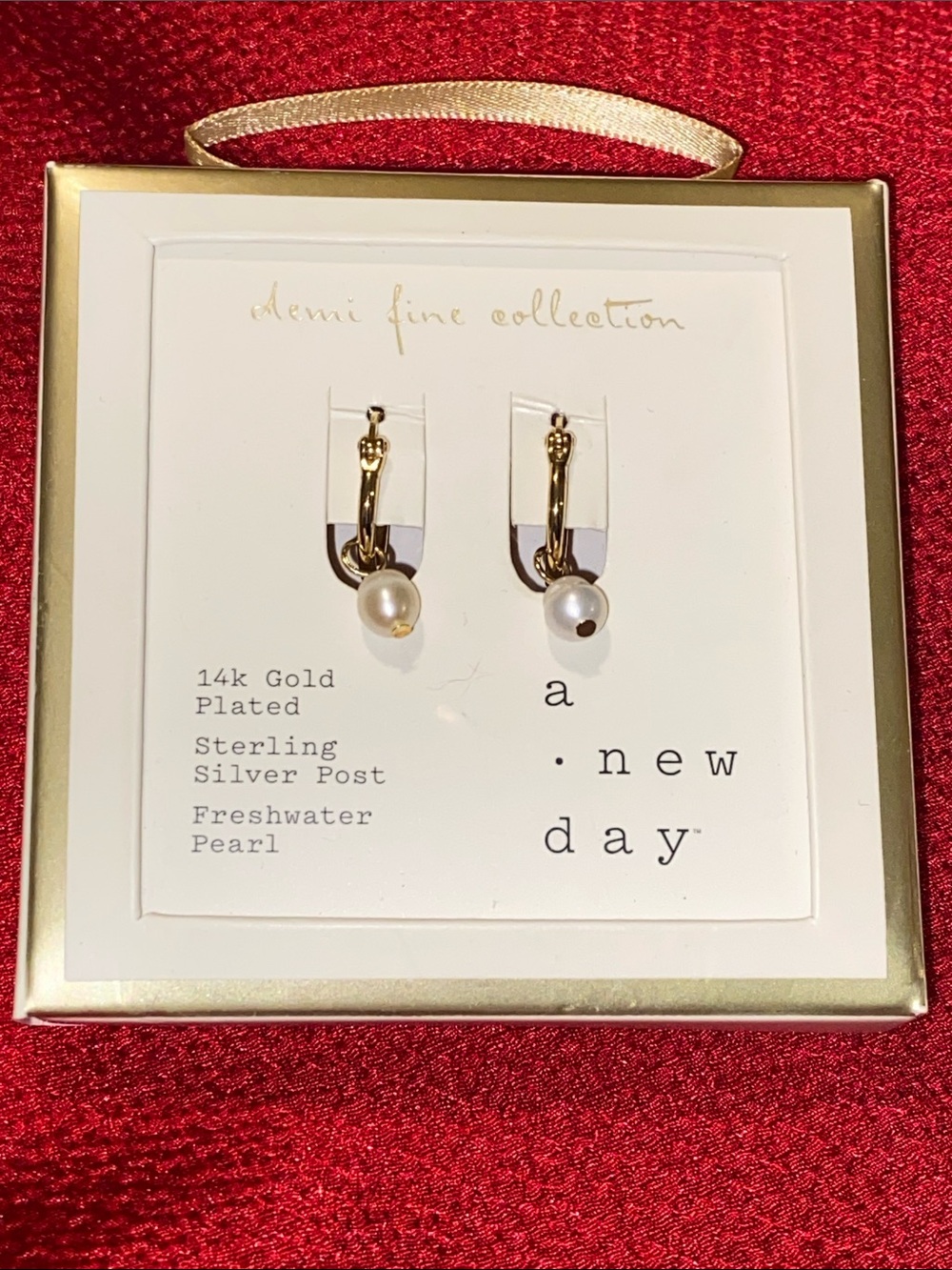 a new day Gold-Tone Freshwater Pearl Drop Earrings
